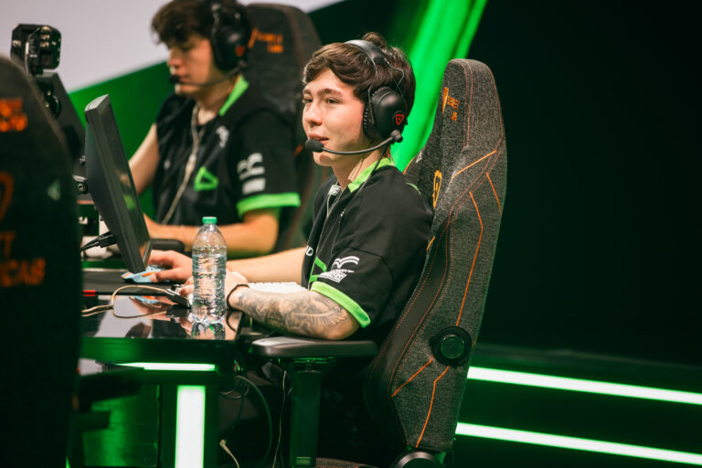 Lucca "lukxo" Travaioli, jogador de VALORANT da LOUD, durante os playoffs do VCT Americas.